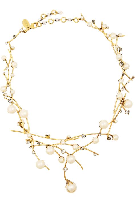 Erickson Beamon Stratosphere Gold Plated Faux Pearl And Swarovski Crystal Necklace H