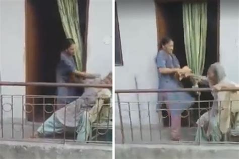 Disturbing Video A Woman Brutally Assaulting Her Elderly Mother Police Needs To Intervene