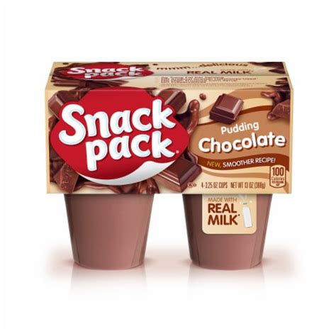 Snack Pack Chocolate Pudding Cups 4 Ct 325 Oz King Soopers