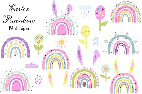 Easter rainbow svg Spring Rainbow Hand Drawn Pastel rainbow | Etsy