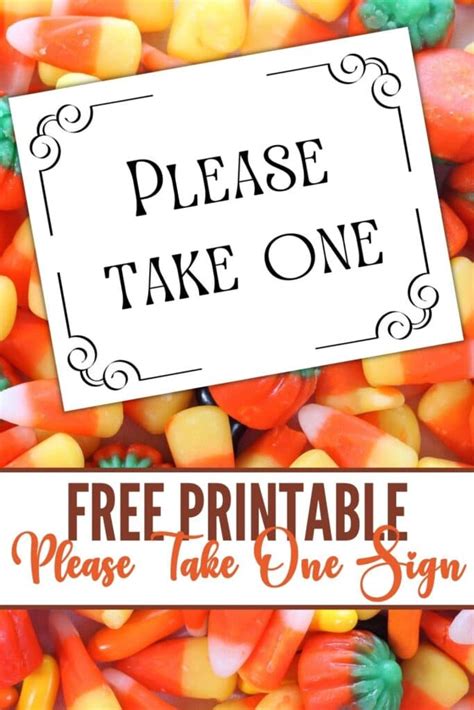 Free Printable Please Take One Sign Printable Find A Free Printable
