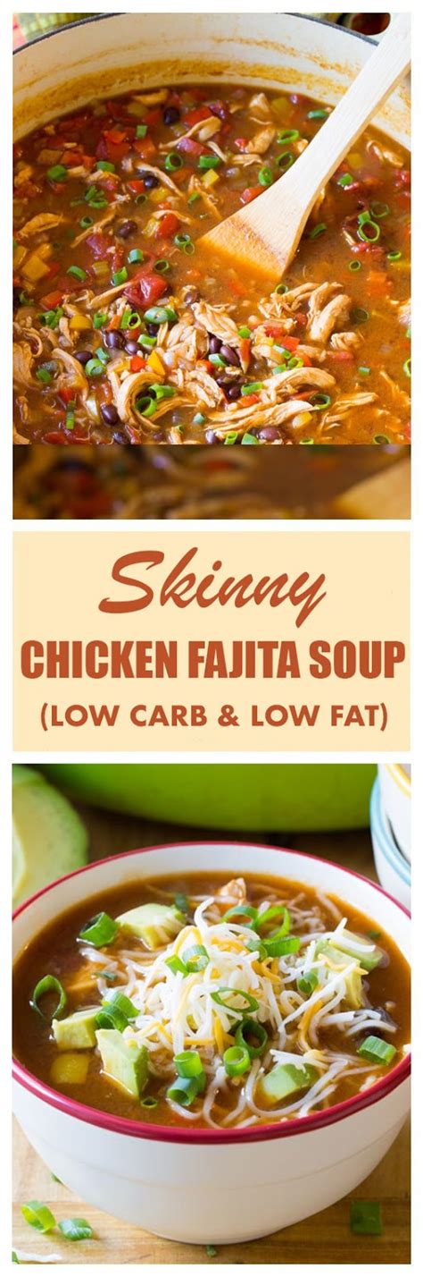 This post contains affiliate links for your convenience. Skinny Chicken Fajita Soup (Low Carb & Low Fat) - Mom ...