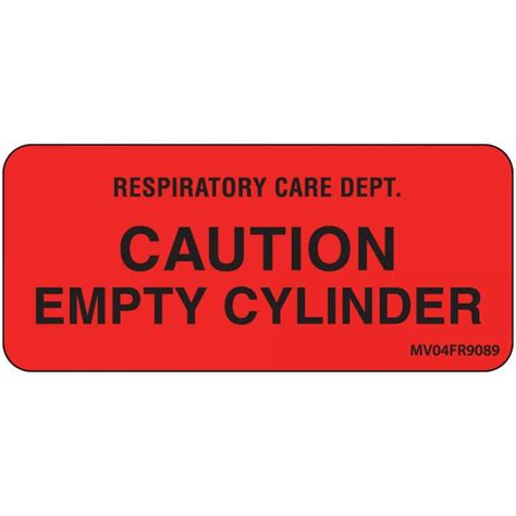 Label Paper Permanent Respiratory Care 1 Core 2 14 X 1 Fl Red 420