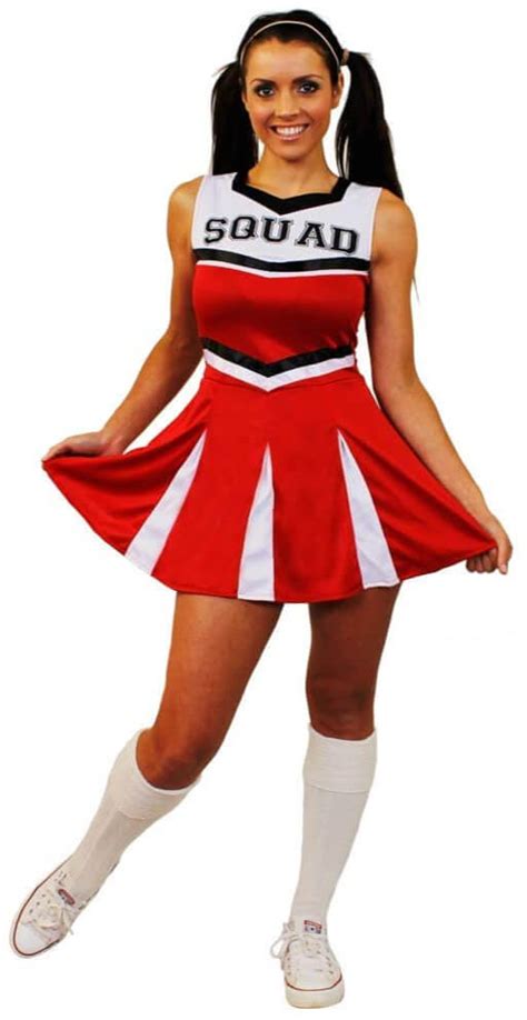 Ladies Red Cheerleader Costume Cazaar