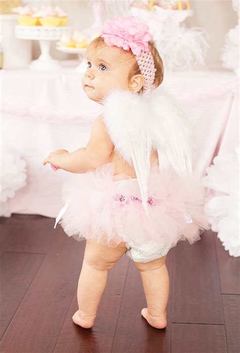 This gorgeous angel themed baby shower was submitted by kylie kakouratos of sweet pickings candy buffet. Little Angel First Birthday Party - Frog Prince Paperie