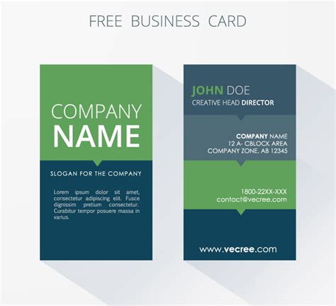 Blue And Green Stitching Business Cards Vector Material Eps Uidownload