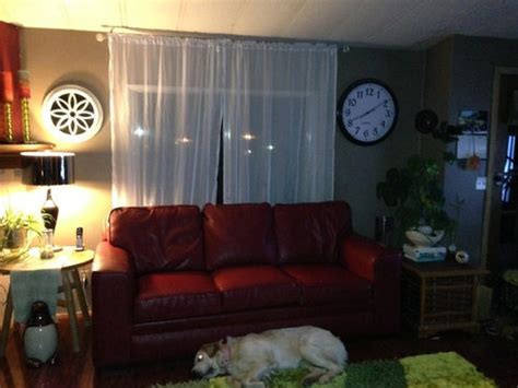 What color sofa would match with light cherry and black? Red leather furniture, red coloured hardwood floors, what ...