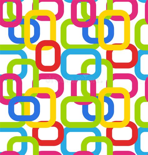 Seamless Geometric Pattern With Colorful Rectangles Stock Vector