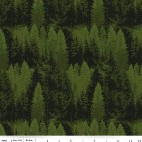 Evergreen Tree Fabric Forest Fabric Penny Rose Majestic Etsy In 2021