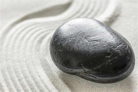 Black Stone In Zen Garden Stock Photo Image Of Raked 35164520