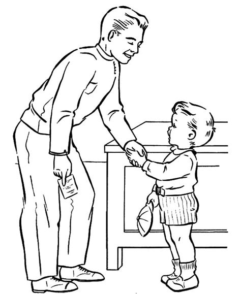 It is an excellent activity for kids of all ages. Shaking Daddys Hand I Love Dad Coloring Pages : Coloring Sky