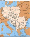 Central Europe political map 1996 - Full size