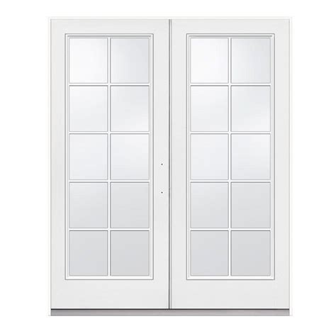 Jeld Wen 72 In X 80 In White Right Hand Inswing Steel French Patio
