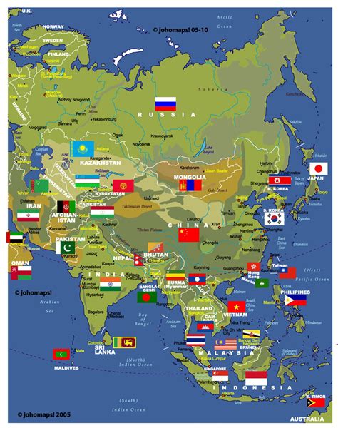 Physical And Administrative Map Of Asia World Geography Map India