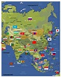 Physical and Administrative Map of Asia | Asia map, World geography map ...