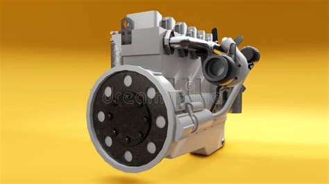 A Big Diesel Engine With The Truck Depicted 3d Rendering Stock