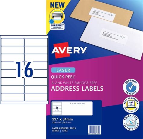 2mm labels — 65 brands per piece. $15.60 Laser Labels 16 per sheet White 99.1x34mm L7162 ...