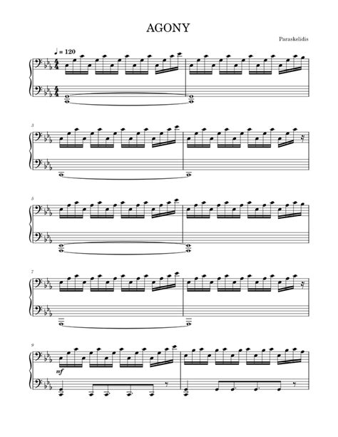 Agony Sheet Music For Piano Solo