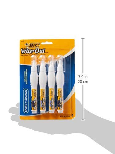Bic Wite Out Shake N Squeeze Correction Pen 8 Ml White 4pack