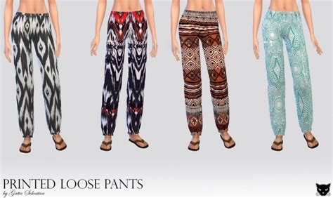 Printed Loose Pants At Select A Sites Via Sims 4 Updates Check