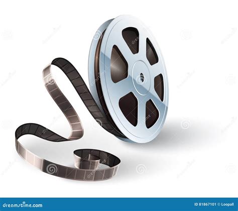 Movie Cinematography Video Film Disk With Tape Stock Vector