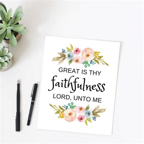 Great Is Thy Faithfulness Hymn Wall Art Christian T Hymn Etsy