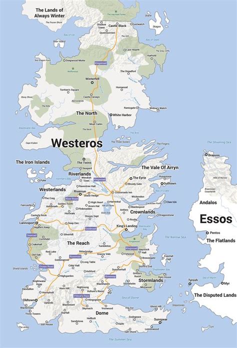 Beautiful Game Of Thrones Maps Of Westeros And The Known World The Art