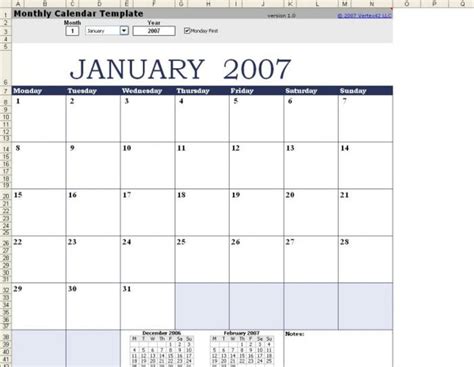 Plantilla De Calendario Mensual Excel Para Mac Descargar