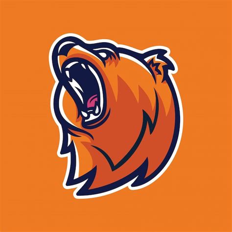 Grizzly Bear Mascot Logo Template Premium Vector