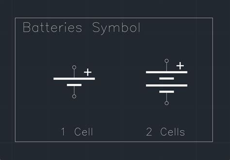 Batteries Symbol Cad Block And Typical Drawing For Designers