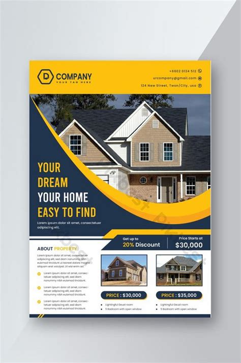 Creative Yellow Corporate Real Estate Flyer Template Design Ai Free