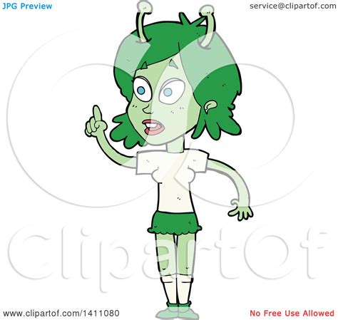 Clipart Of A Cartoon Female Alien Royalty Free Vector