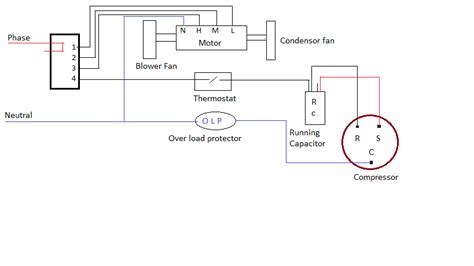It reveals the components of the circuit as streamlined shapes, as a wiring diagram generally gives info about the loved one setting and also plan of tools and terminals on the tools, in order to help in building or. AC Wiring Diagram of Window Airconditioner - PSC wiring | Ac wiring, Thermostat wiring, Circuit ...
