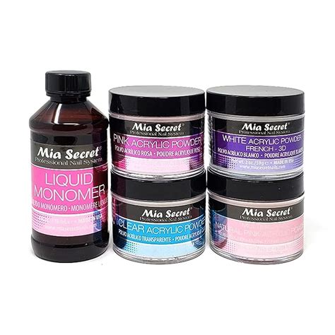 Mia Secret 4 Oz Liquid Monomer Acrylic Powder 2 Oz Pink