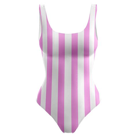 Pink Striped Swimsuit Decisive Beachwear
