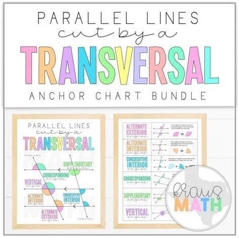 Transversals Angle Relationships Posters Math Anchor Charts Kraus Math