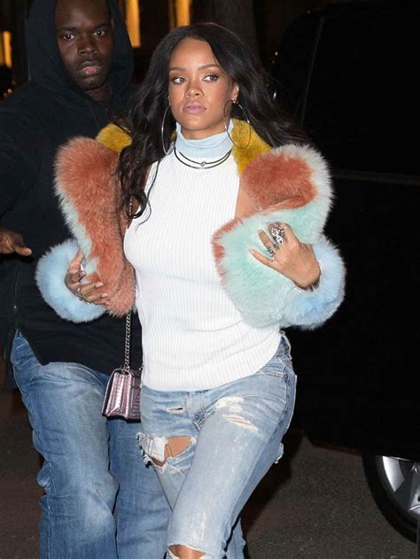 Rihanna In Ripped Jeans Out Shopping In Paris Hawtcelebs