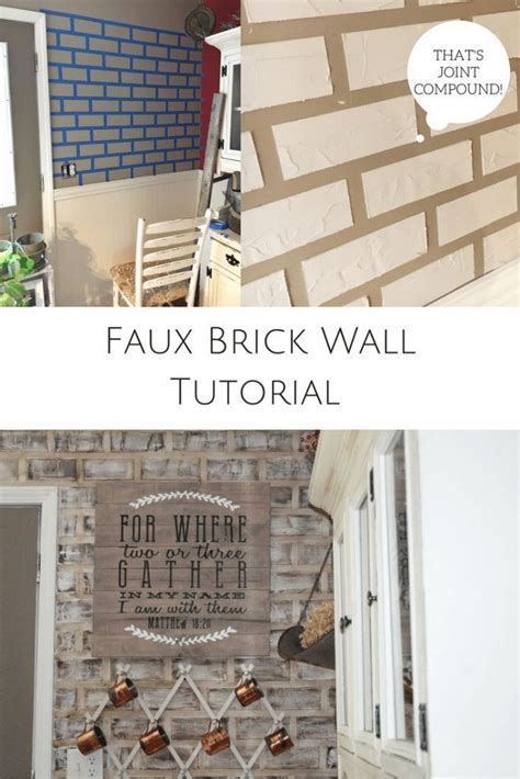 Faux Brick Wall Tutorial Using Joint Compound Faux Brick Walls Faux