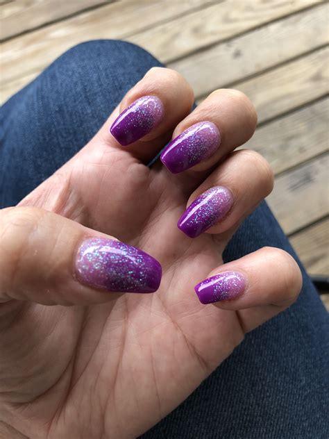 Purple Ombré Powder Dipped Nails Purple Ombre Nails Dipped Nails Powder Nails