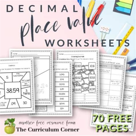 Place Value In Decimals Worksheet Worksheets For Kindergarten