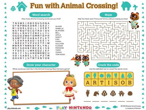 Maybe you would like to learn more about one of these? Animal Crossing: New Horizons Printable Activity Sheet ...