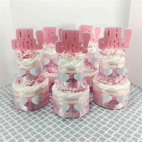 Oh Girl Diaper Cake Centerpieces Girl Baby Shower Centerpieces