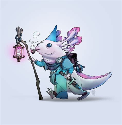 Axolotl Adventurer Art Print By Lazetrauma X Small Concept Art