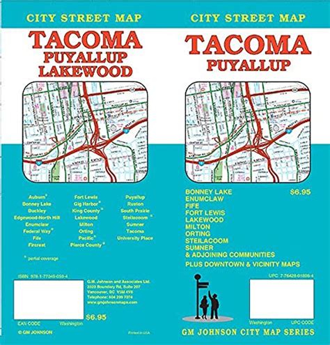 Carte Des Rues De Tacoma Et Puyallup Washington Gm Johnson La