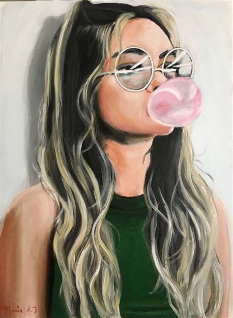 Bubble Gum Painting By Maria Folger Girly Art Bubble Art Paintings