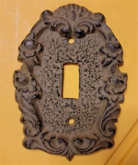 Silver Pewter Cast Iron Metal Light Switch Plate Wall Cover Gothic