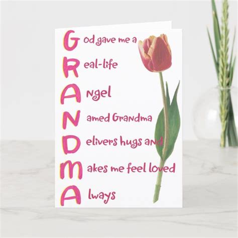 Help grandma keep track of everyone's birthdays while representing the whole family in one place. grandma card | Zazzle.com in 2021 | Grandma cards ...