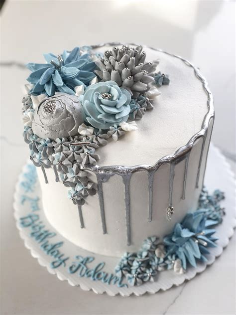 Top 79 Blue And Silver Birthday Cakes Latest Indaotaonec