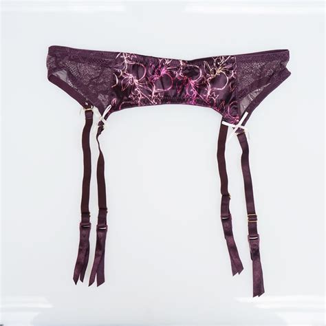 Sexy Garters Bow Metallic Clips Lace Purple Garter Belts For Women Female Lady Metal Buckles