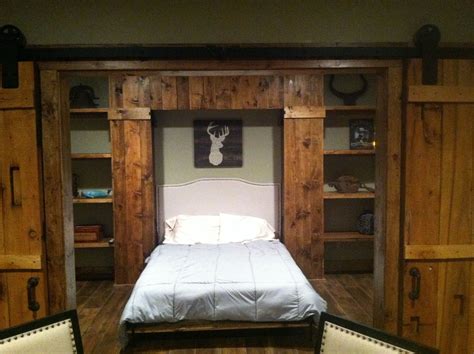 Rustic Murphy Bed A Murphy Bed Changes This Game Room Into An Instant